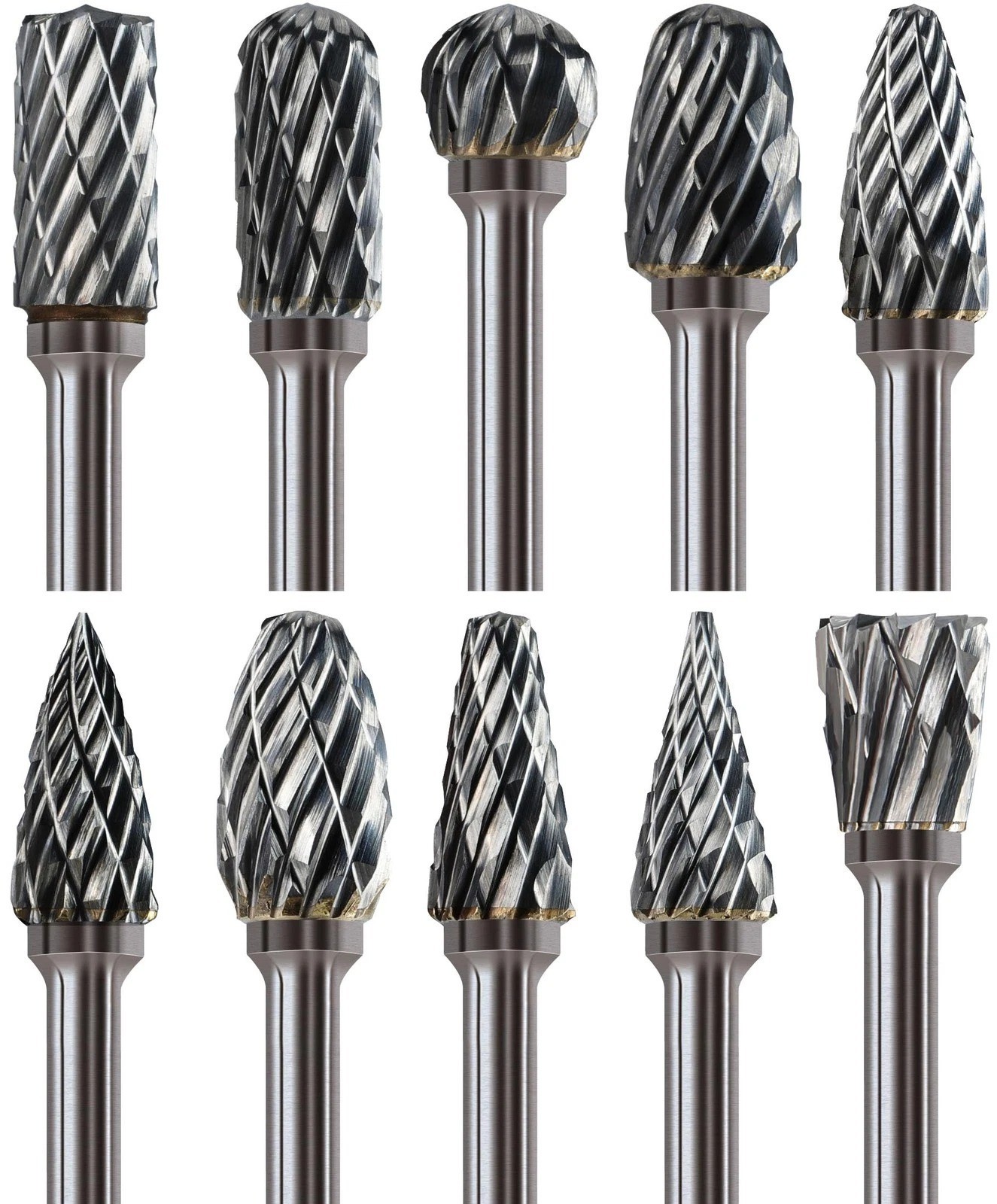 10Pcs 1/8″ Shank Carbide Burr Bits Compatible with Dremel Bits Metal Grinding…
