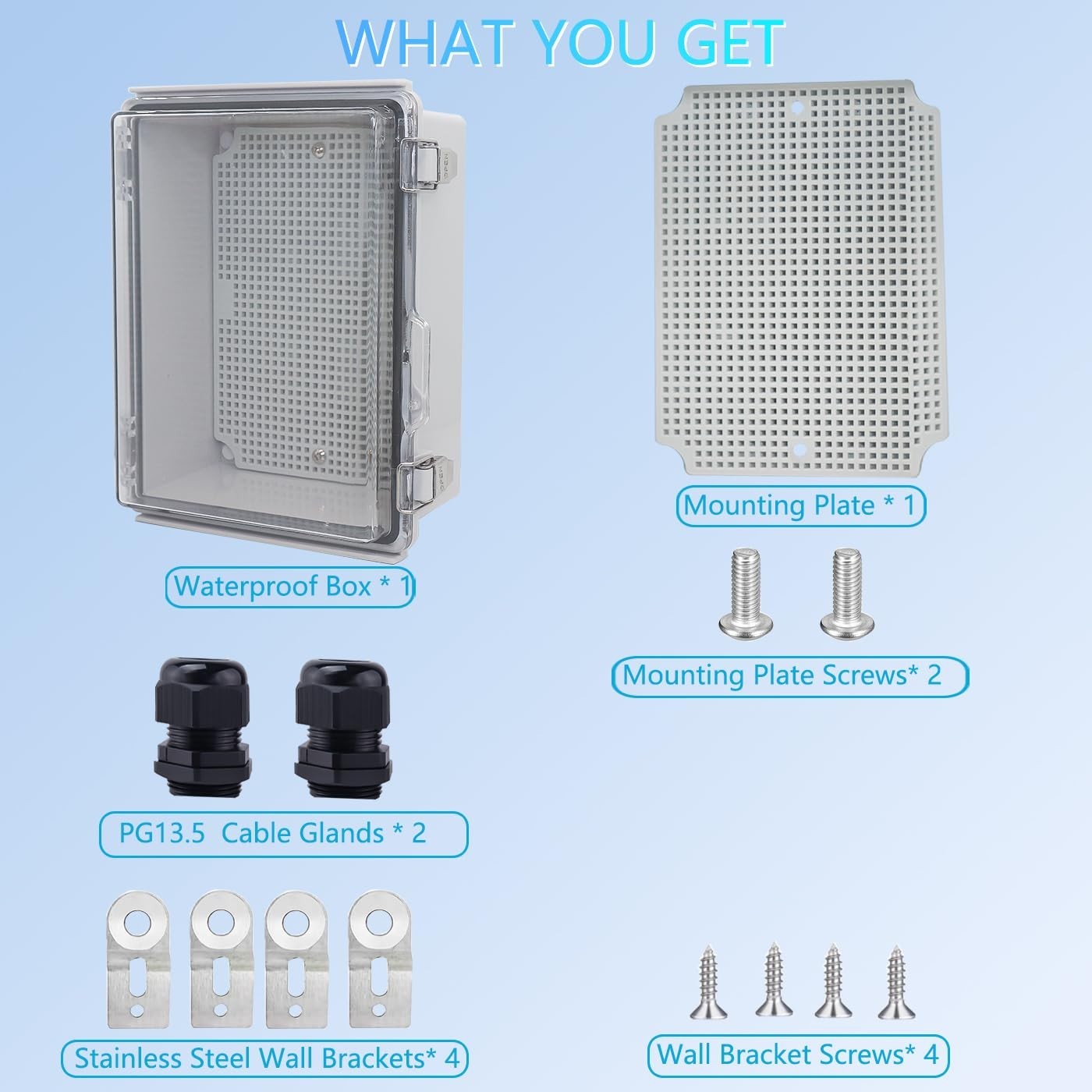 Waterproof Junction Box, ABS Plastic Electrical Box with Stainless Steel Latc…