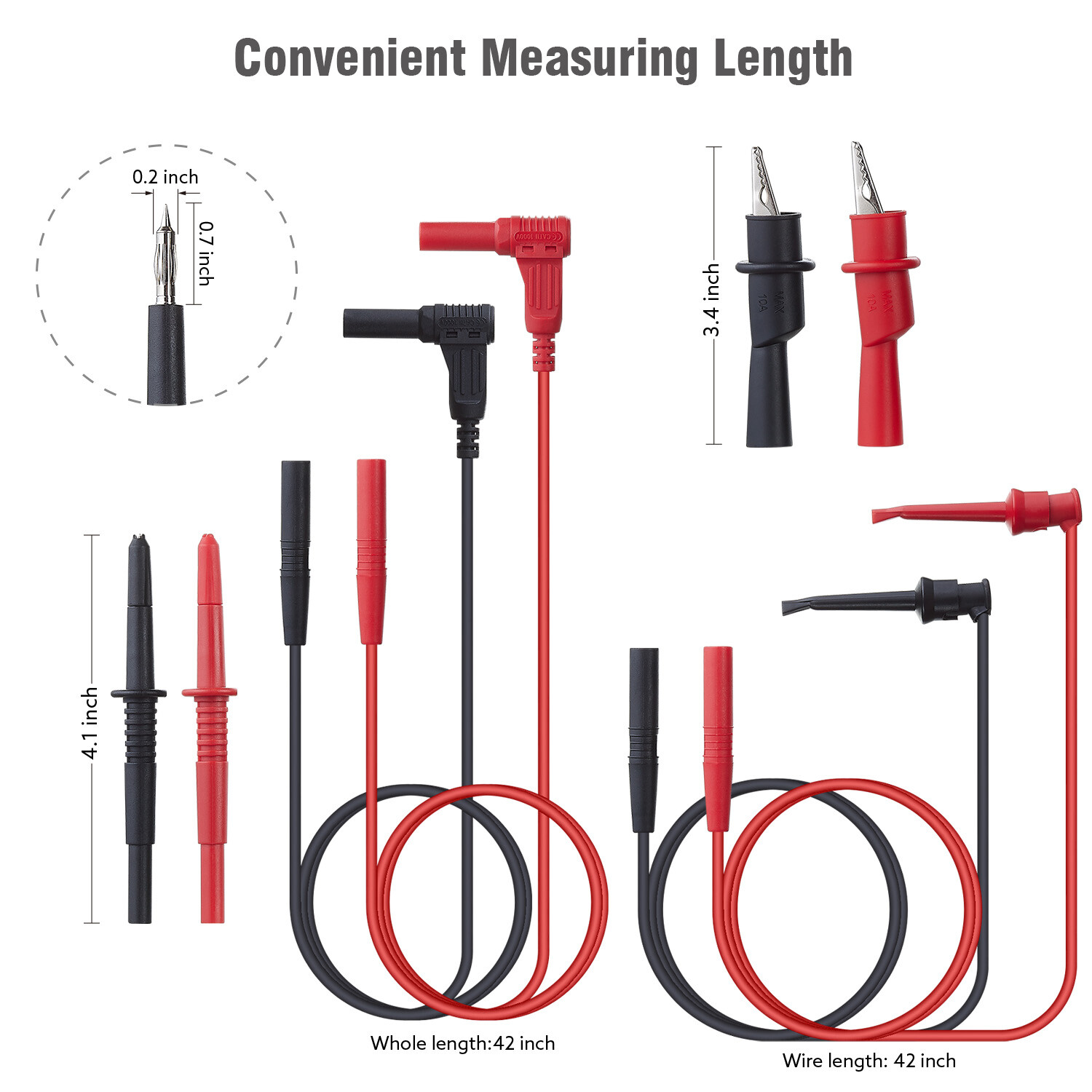 WGGE WG-012 Electronic Test Lead Kit with insulation alligator clips,Multimeters