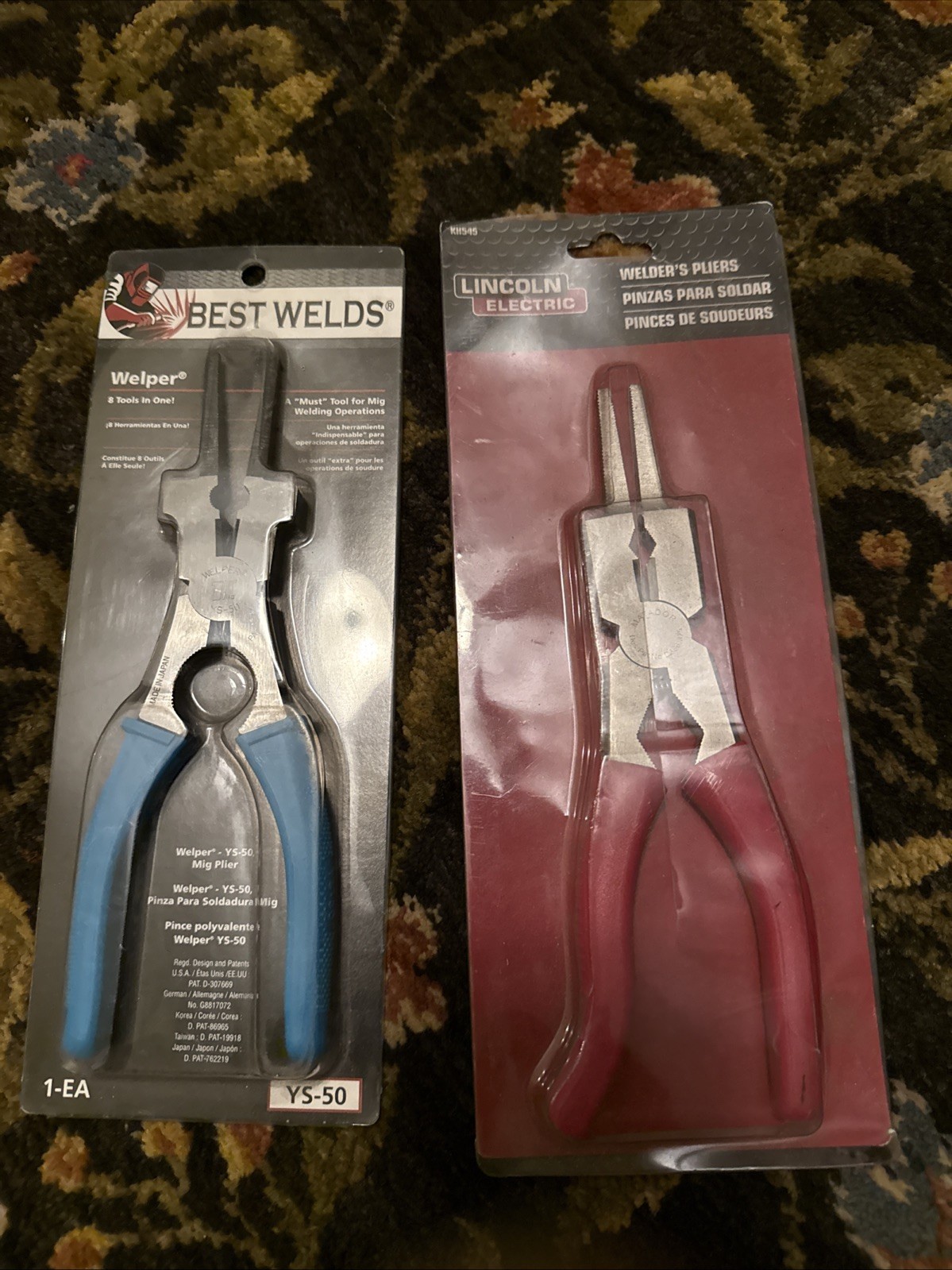 LINCOLN ELECTRIC Welder’s Pliers Red – KH545 – NEW!! & Best Welds YS-50 Lot Of 2
