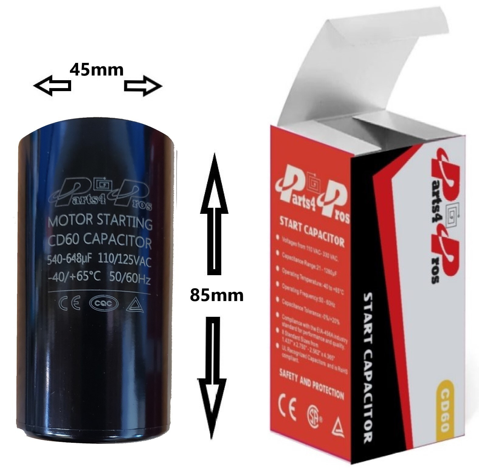 540-648 uF 110-125 V VAC High Quality Motor Start Capacitor Round CD60