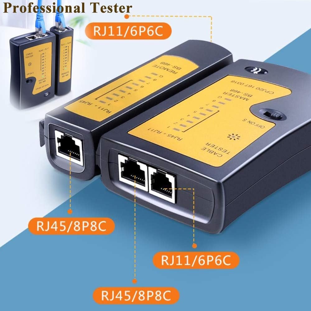 LEATBUY Network Crimp Tool Kit for RJ45/RJ11/RJ12/CAT5/CAT6/Cat5e/8P, Profess…