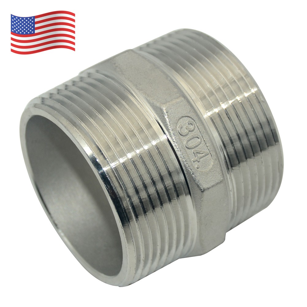 2-1/2″ in Pipe Fitting Hex Nipple NPT 304 Stainless Steel Male to Male connector