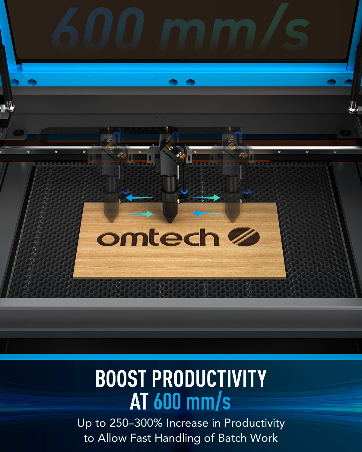 OMTech 60W 24×16 Inch CO2 Laser Engraver Cutter with CW-5200 Water Chiller