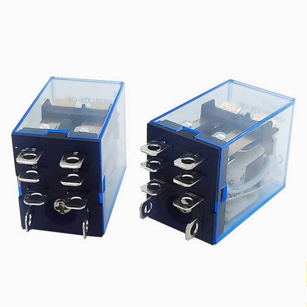 10pcs 12/24/110/220V AC/DC Coil Power Relay LY2NJ DPDT 8Pin HH62P JQX-13F w/Base