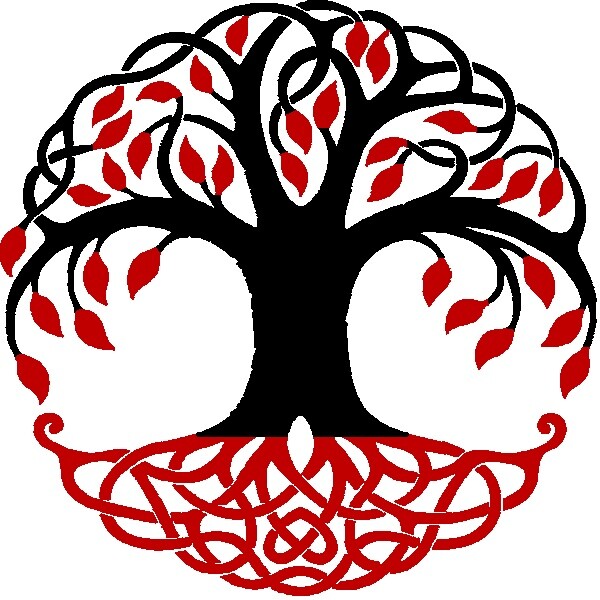 30 Custom Modern Red Tree of Life Personalized Address Labels