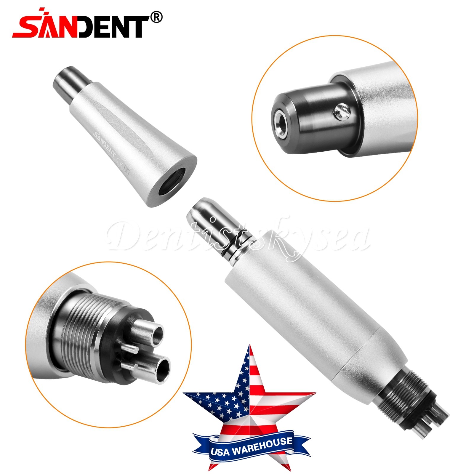 Dental Hygiene Prophy Handpiece Air Motor 4 Holes 4:1 Reduction 360 ° Swivel