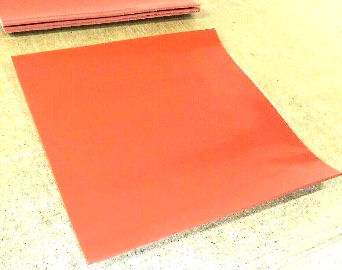Silicone Rubber Sheet Hi-Temp Red 1/16”Thick x 6″ x 6″ Sq 60D Std U.S.A.