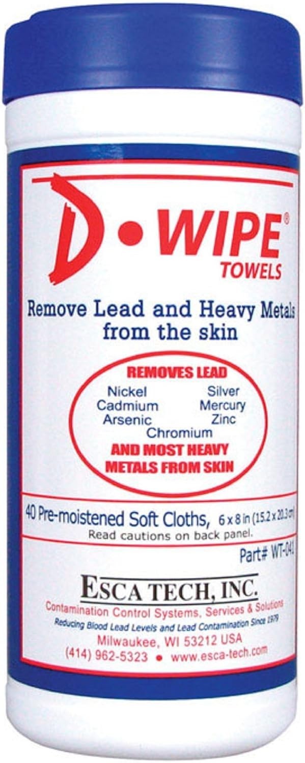 Lead Removal Wipes Canister 40 Count Heavy Duty Metal & Hand Cleaner