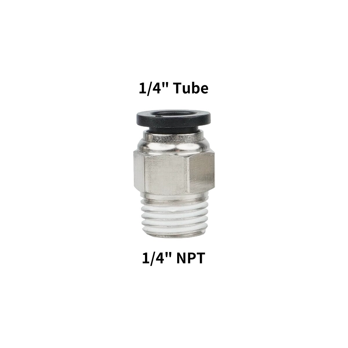 10 pcs Pneumatic Connector 1/4″ Tube x 1/4″ NPT Male Push to Connect Fitting