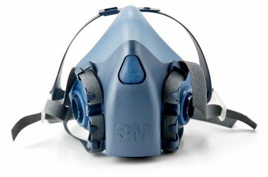 3M 7502 HALF FACE PPE RESPIRATOR MASK & 2- 60921 ORGANIC VAPOR CARTRIDGE MEDIUM