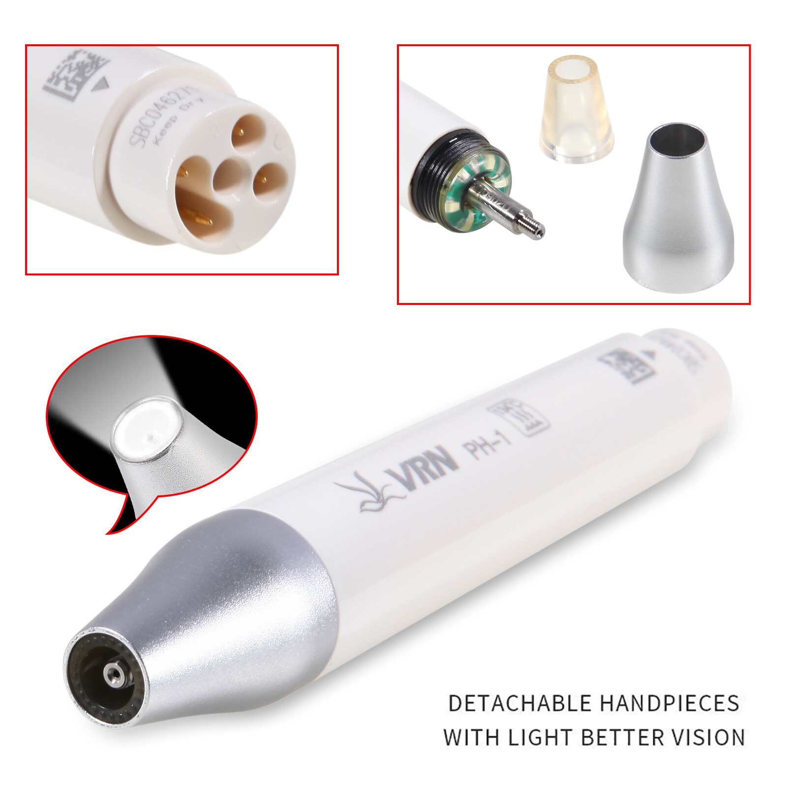 VRN LED Light Ultrasonic Piezo Scaler Handpiece PH-1 For EMS SKYSEA