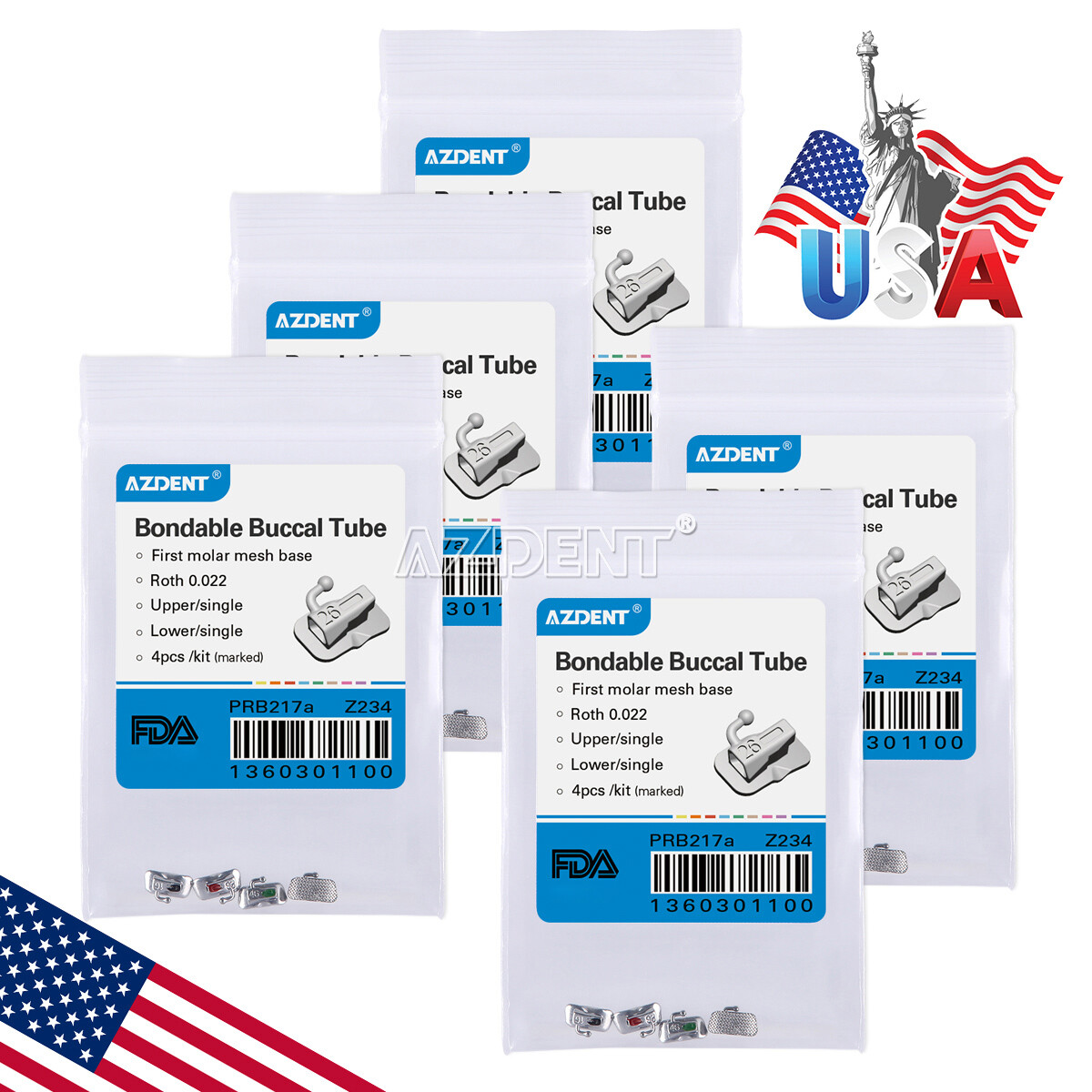 AZDENT Dental 1st Molar Tubos Bucales Adheribles No Conv Roth/MBT.022
