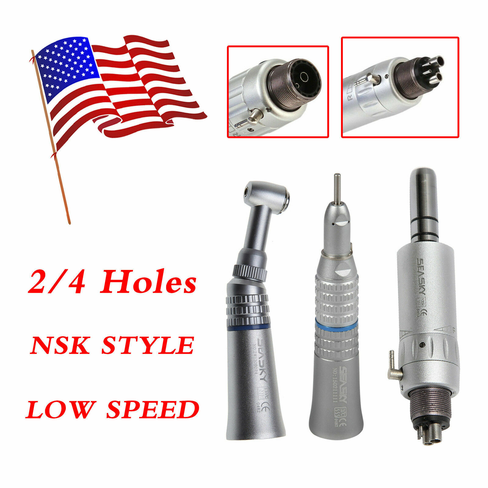 NSK Type Dental Slow Low Speed Contra Angle/ Straight/ Air Motor 2H/4H azh