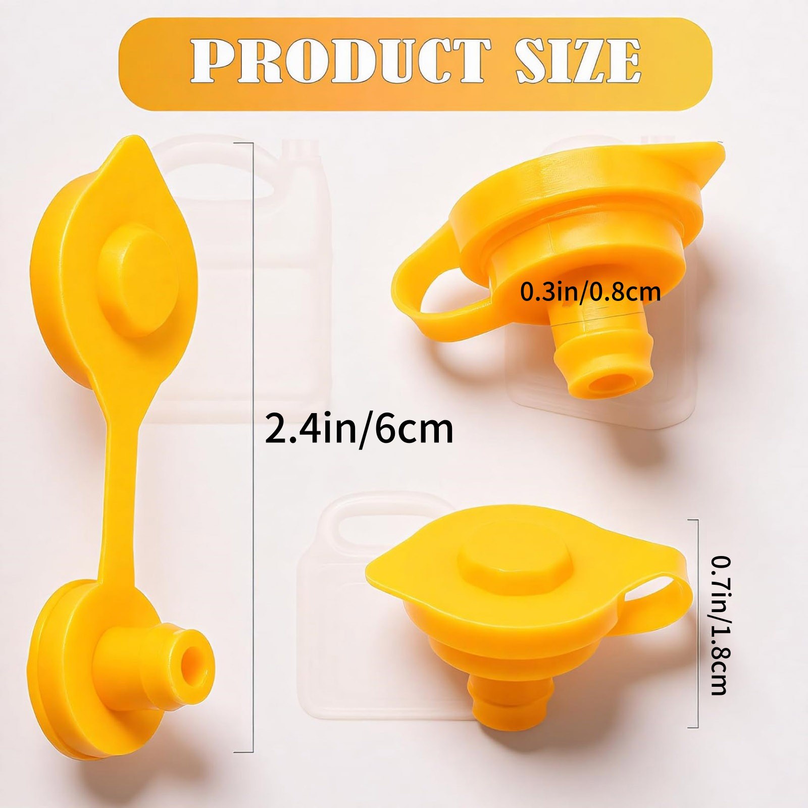 5 Pack Yellow Fuel Gas Can Vent Caps With Protective Cover For Leak-Proof Seal