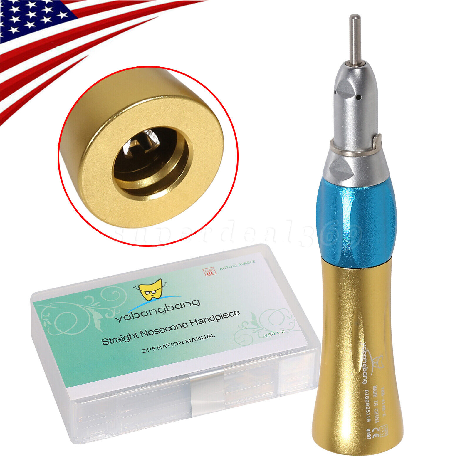 Dental low speed Air Motor Handpiece E-type 4Hole for Contra angle straight ns