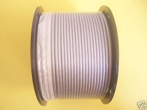 Vinyl Coated Wire Rope Cable 1/8 – 3/16, 7×19: 50,100, 250, 500, 1000 Ft