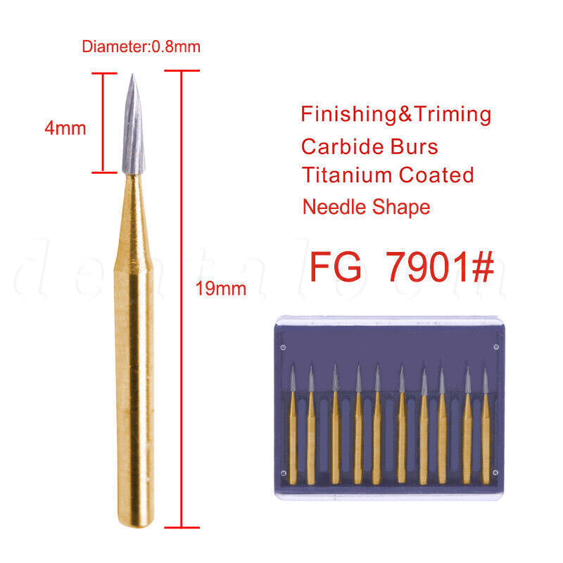 10 Pcs Dental Carbide Trimming & Finishing Burs FG For High Speed Handpie