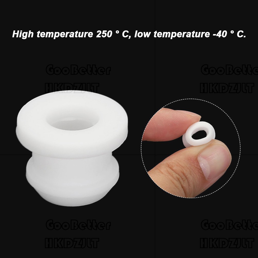 White Grommet Silicone Rubber Snap-On Open Hole Plug Bung Wire Cable Protect