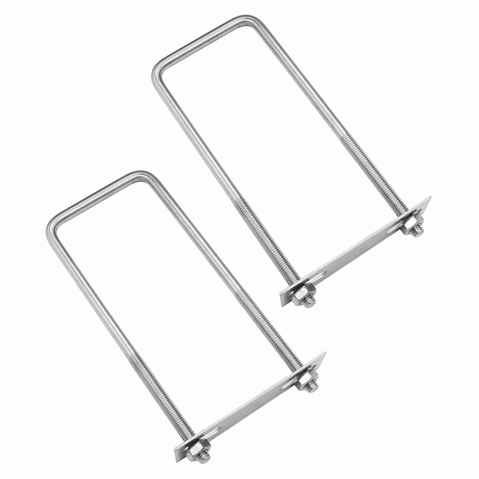 2 Sets 304 Stainless Steel Square U-Bolts 1.18″(30mm) Inner Width, 3.74″(95mm…