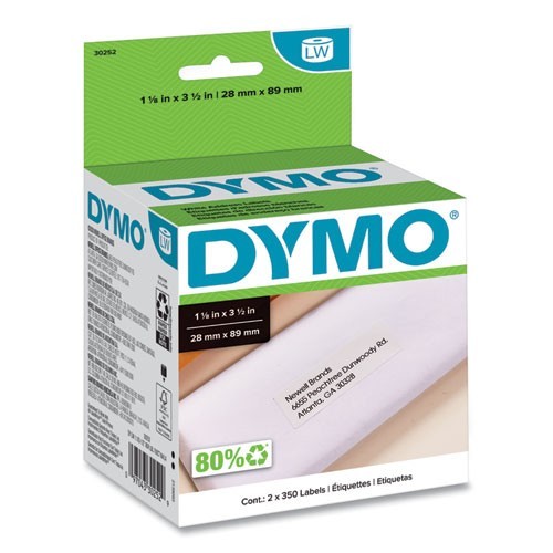 DYMO LabelWriter White Address Labels 1.12 x 3.5 Direct Thermal 700 Count Pack