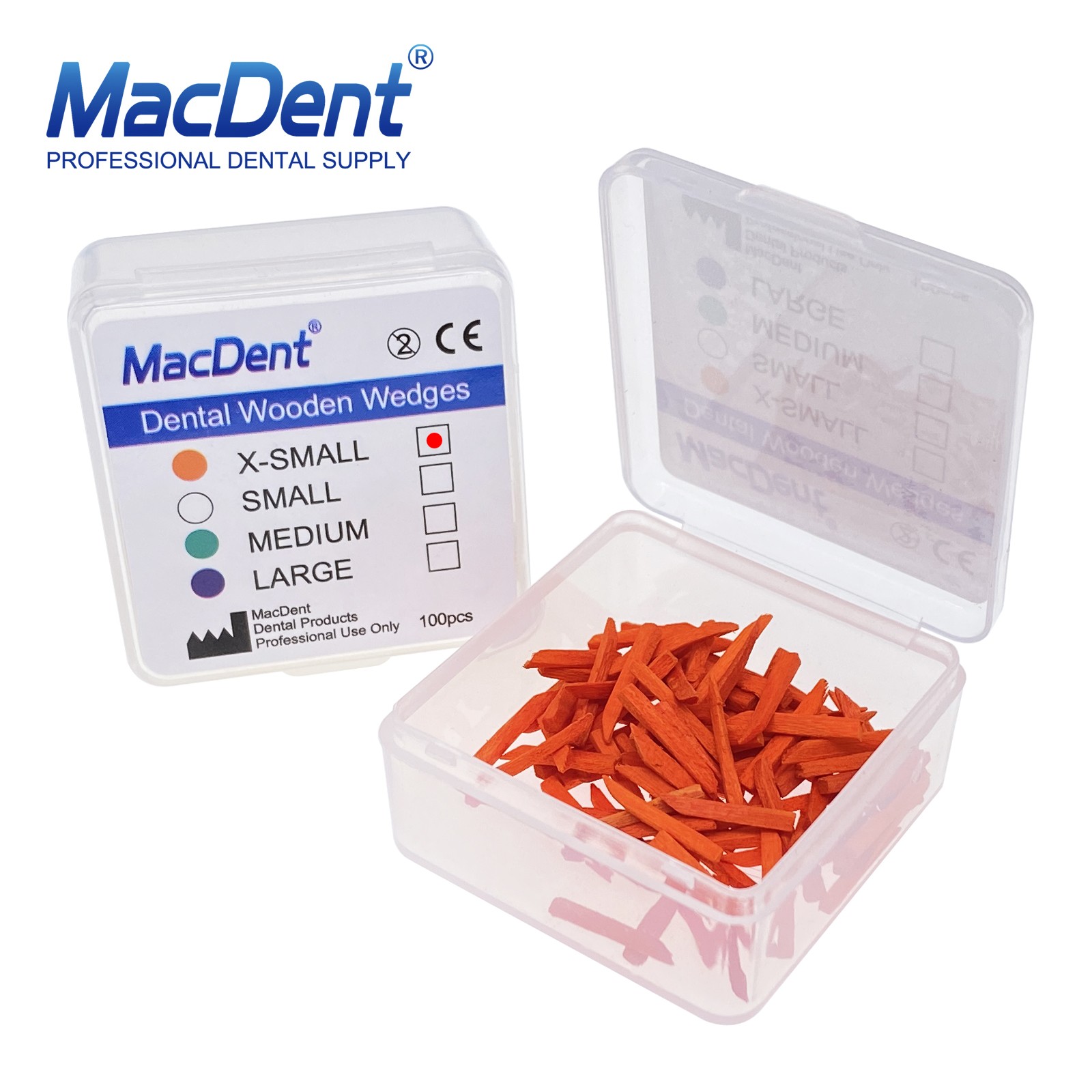 100/500 PCS Wood Wedges Dental Triangular Wizard Style Matrix S M L