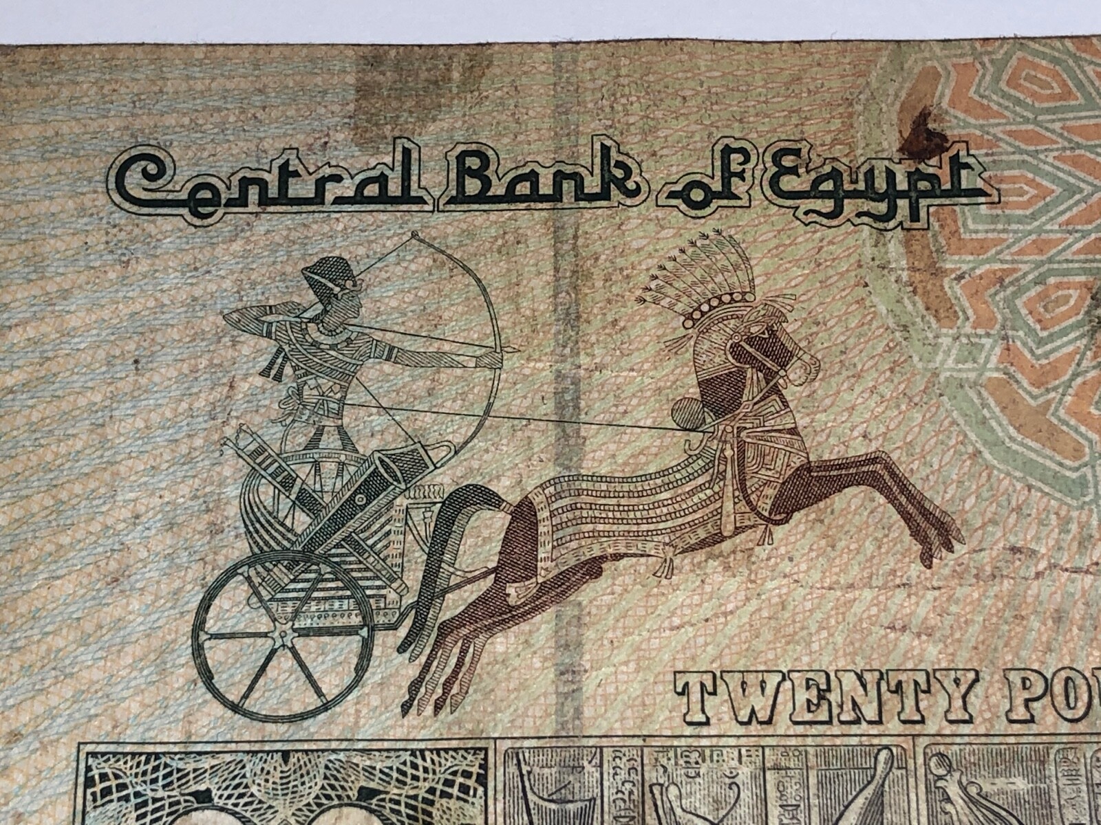 20 Egyptian Pounds bank note currency EGYPT REAL 20 Pounds available