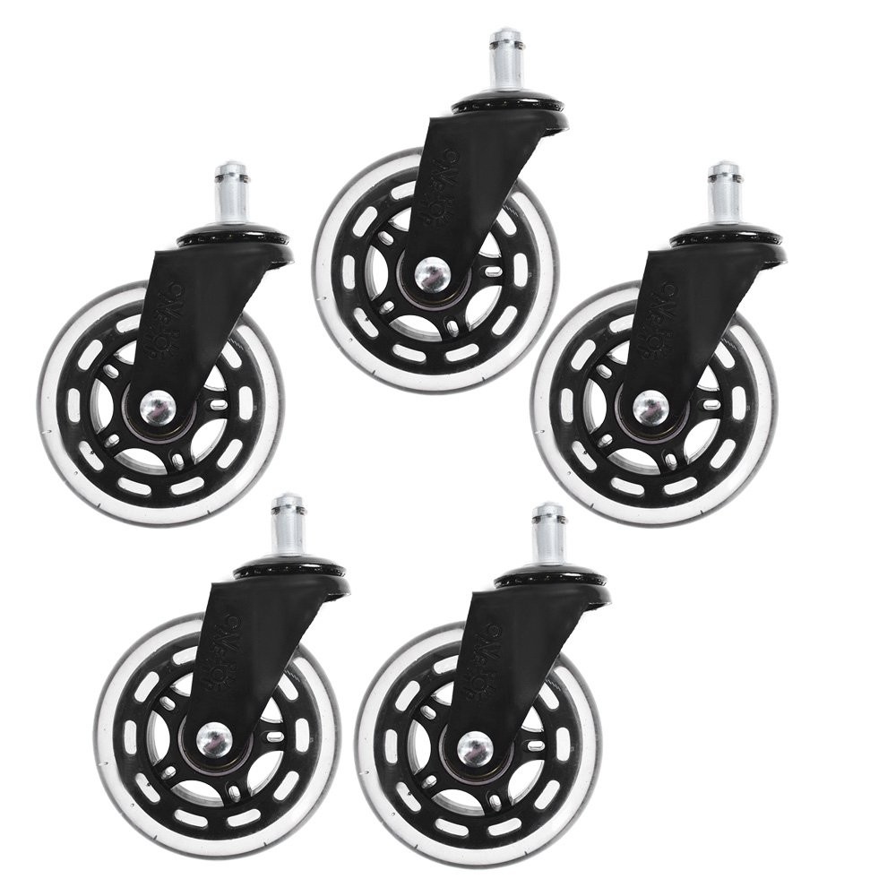 3″5 Pack Office Chair Caster Rubber Swivel Wheels Replacement Heavy Duty