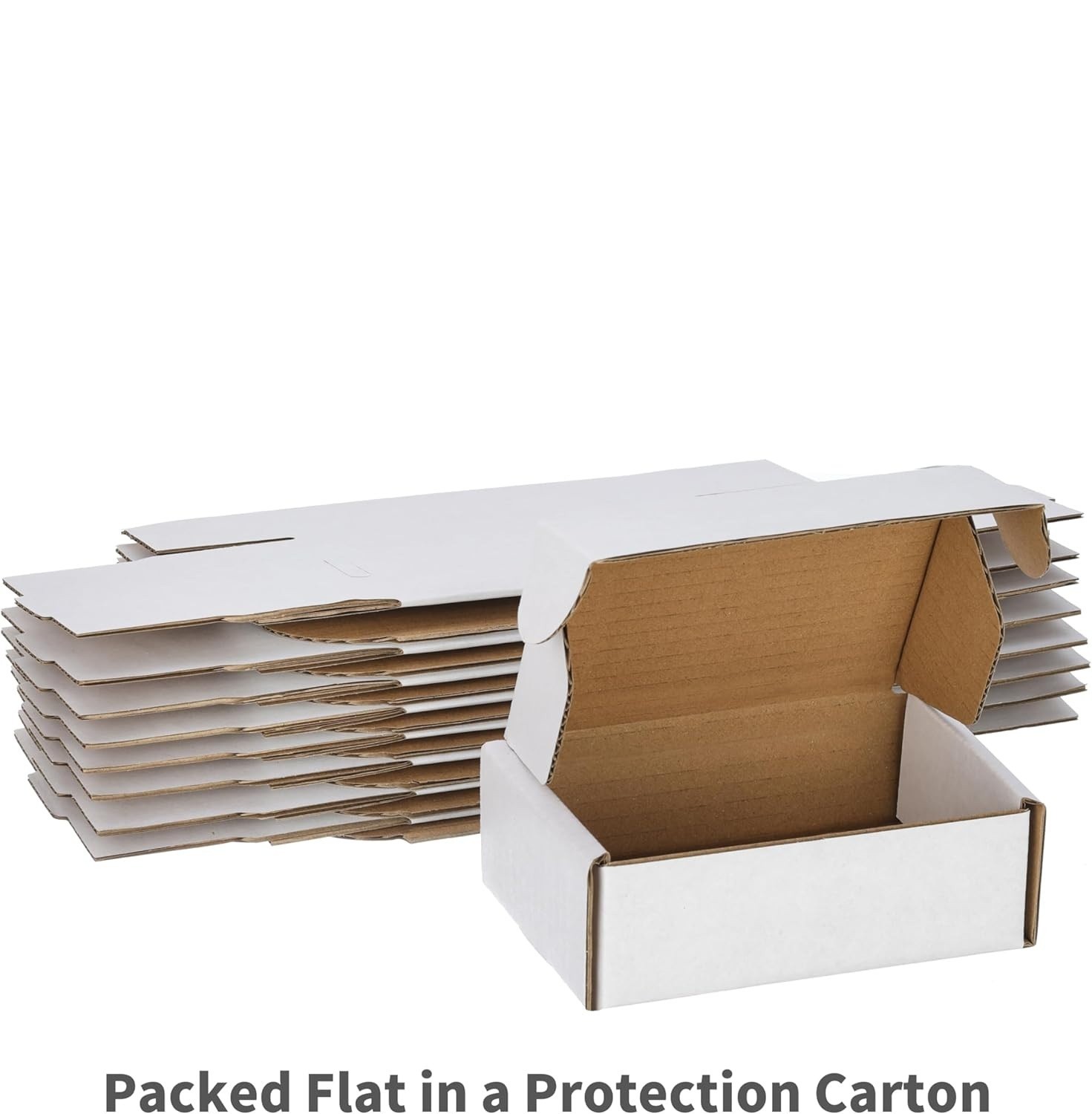 100 Pack 7x4x2 White Corrugated Shipping Mailer Packing Box Boxes 7″ x 4″ x 2″