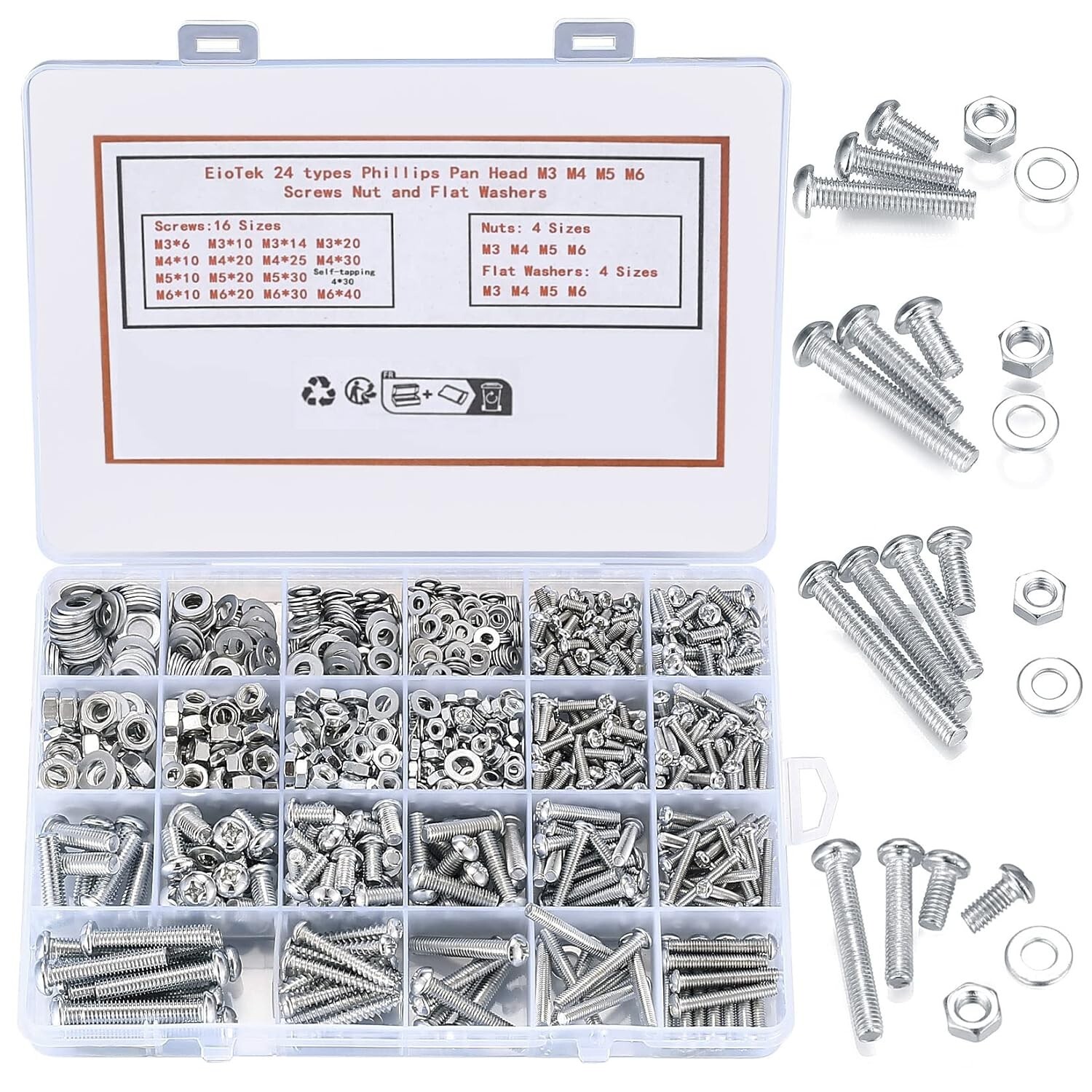 1080 Pcs Screws Bolts and Nuts Assortment Kit, Metric Machine Screws and Nuts…