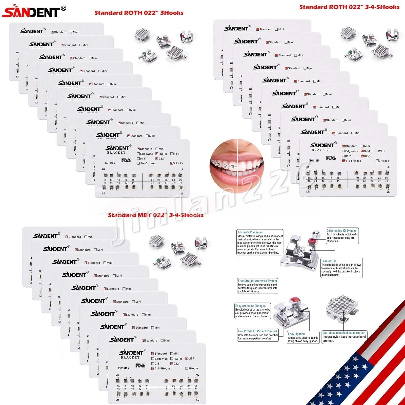 10 Bolsas Arcos de Ortodoncia Dental Redondos Niti Arco Alambre Wires