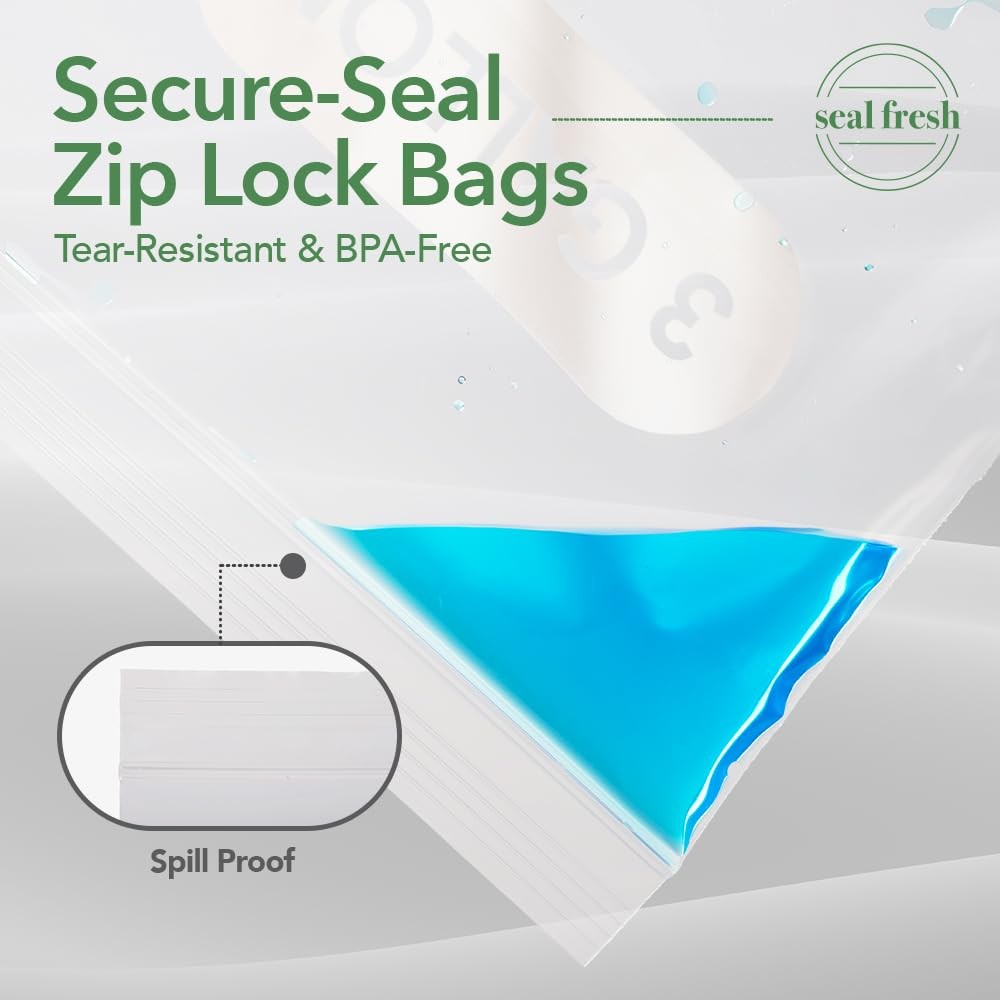 Seal Fresh 3 Gallon Large Plastic Storage Bags – 16 x 18 15 Count –