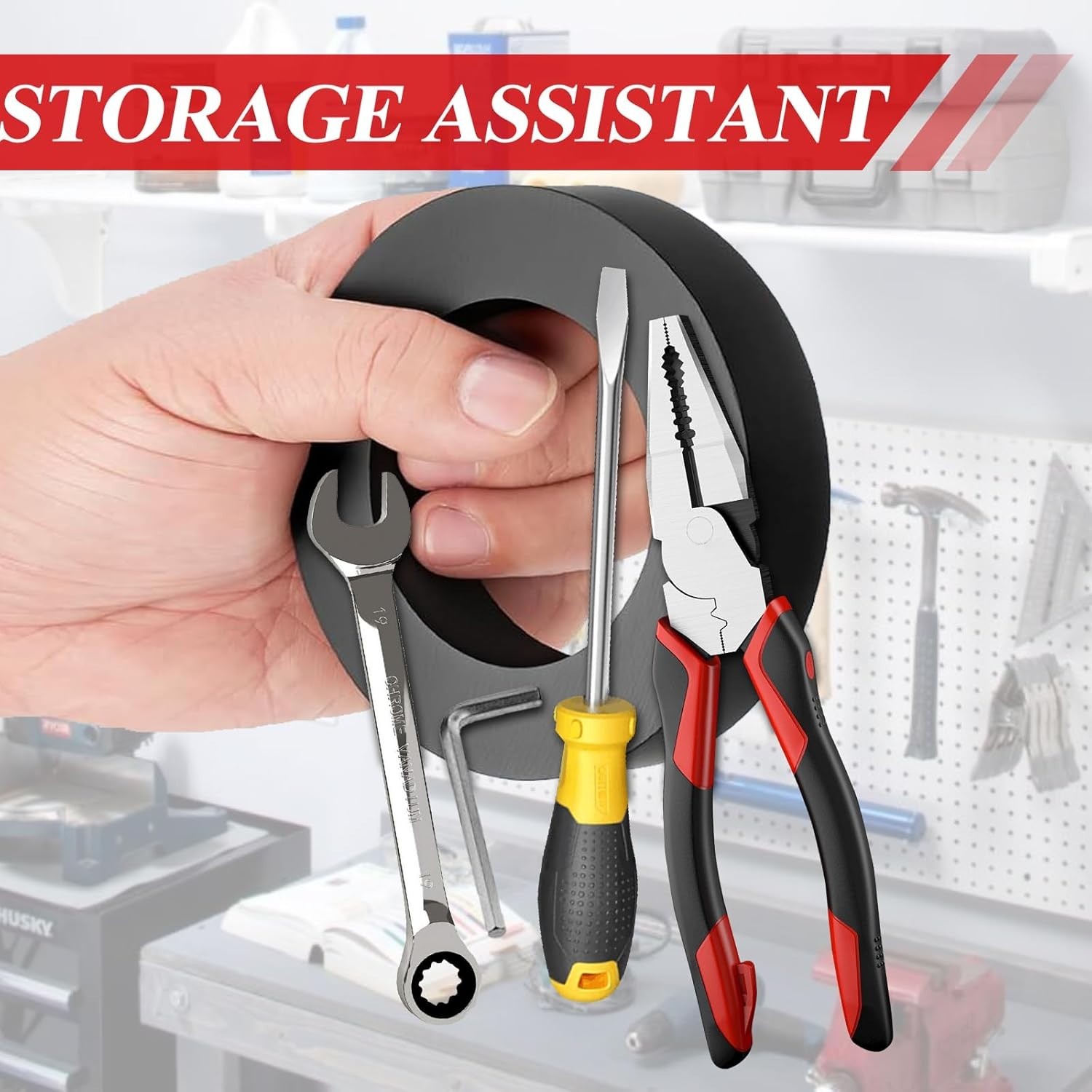 6 Heavy Duty Ferrite Ring Magnets – 2.35 Inch, Ideal for DIY & Home Organization