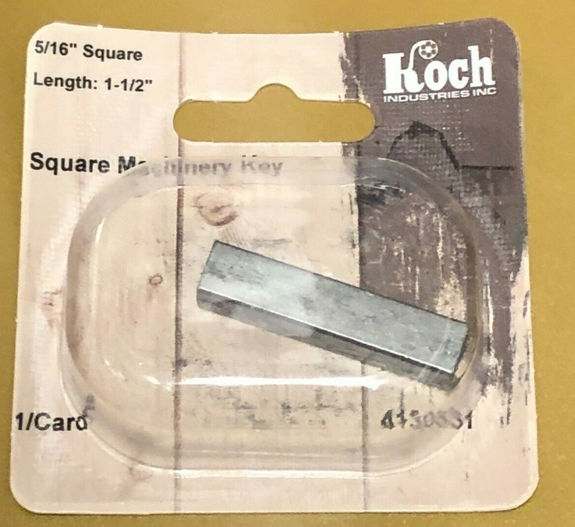 Square Machinery Key, One (1), 5/16″ Square x 1-1/2″ Length, Motor Key, Hex