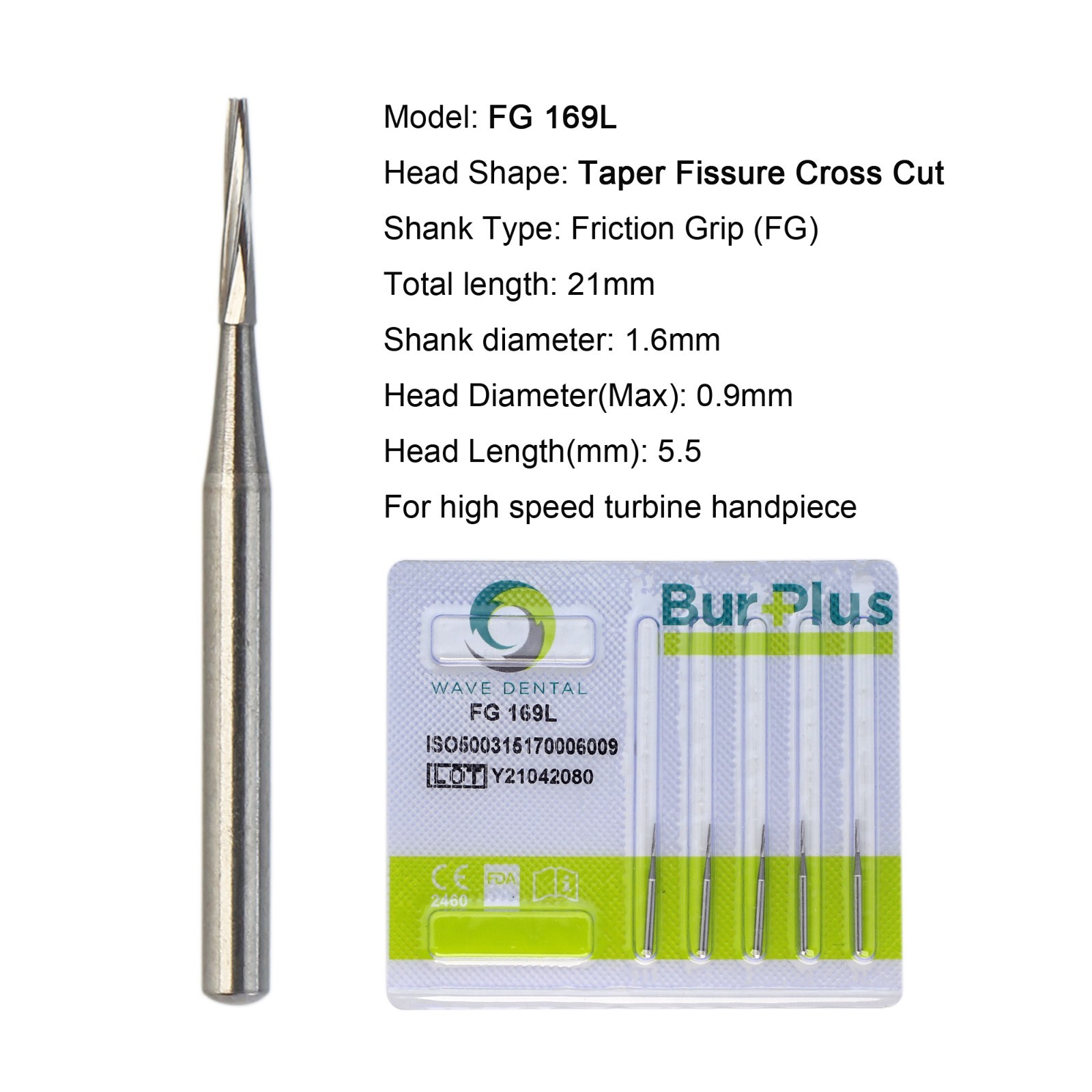 Wave Dental Carbide Burs Surgical Bur 25mm Friction Grip FG High Speed 702 701