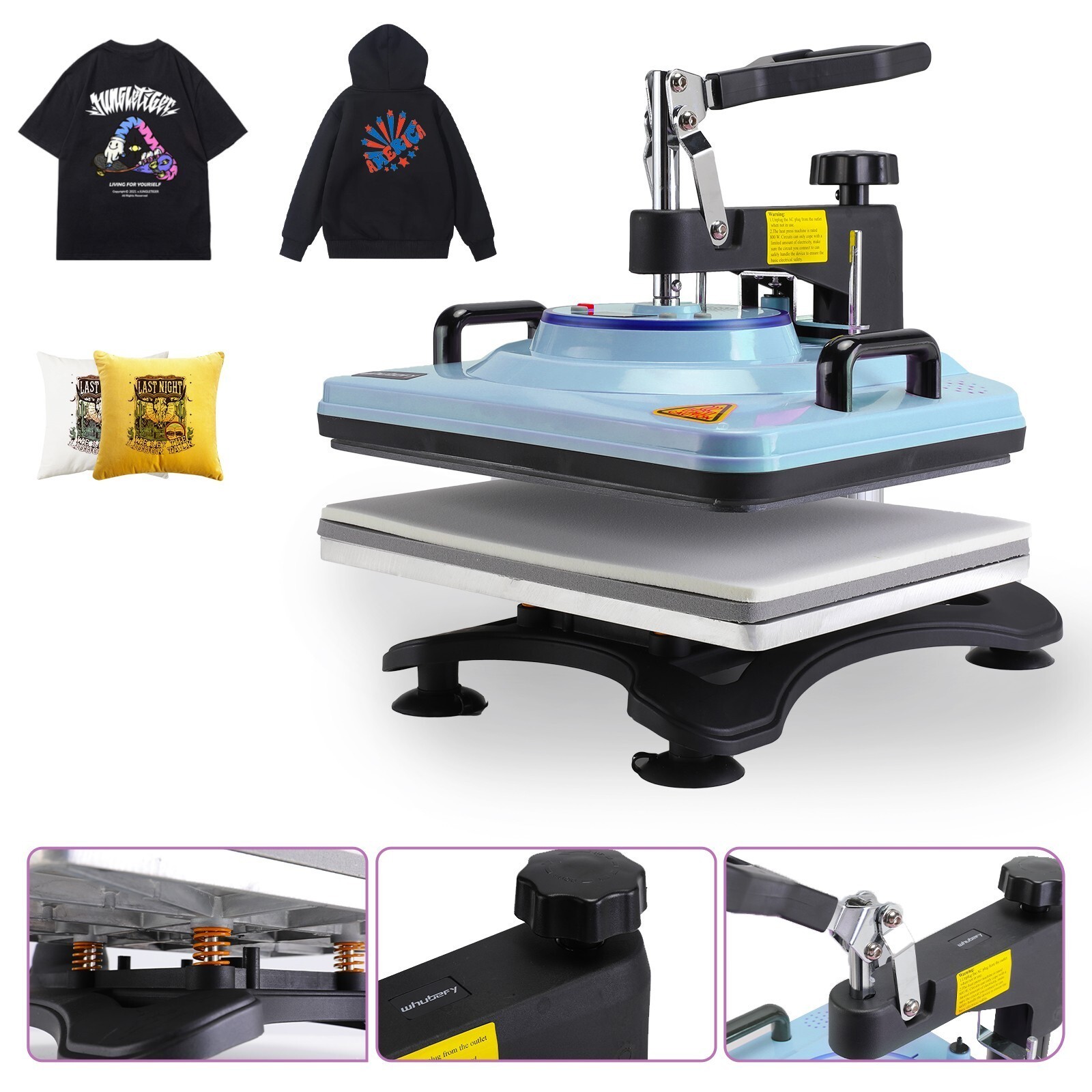 Heat Press Machine, 8 in 1 Combo Multifunctional Swing Away Sublimation Transfer