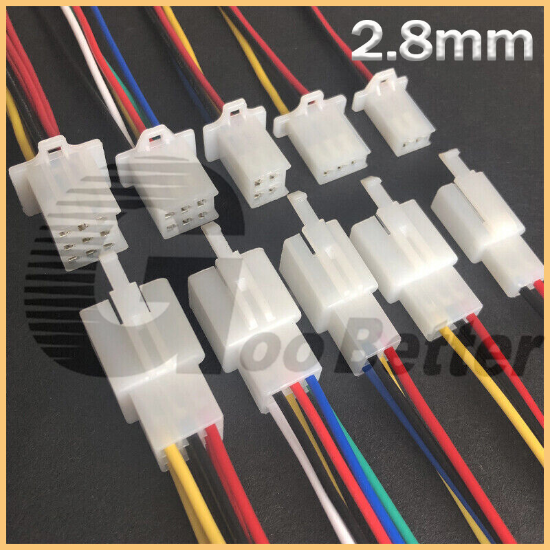 2.8mm Connector Plug Socket 2 3 4 6 9 Way Pin Male Female Wire Motorcycle Car