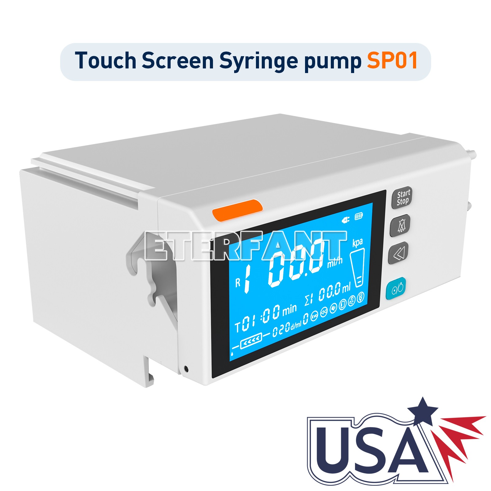 4.3 inch color touch screen Syringe pump Stackable design Medical/Lab Use