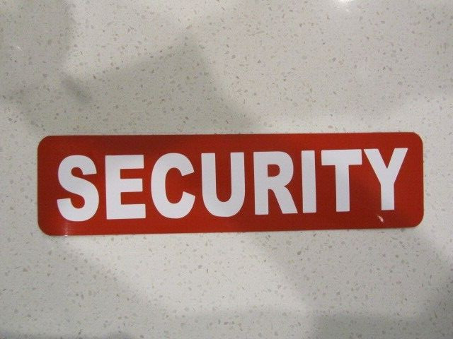 SECURITY Red with White Text Vehicle Magnetic Sign 3″x12″ for Car Truck Van SUV