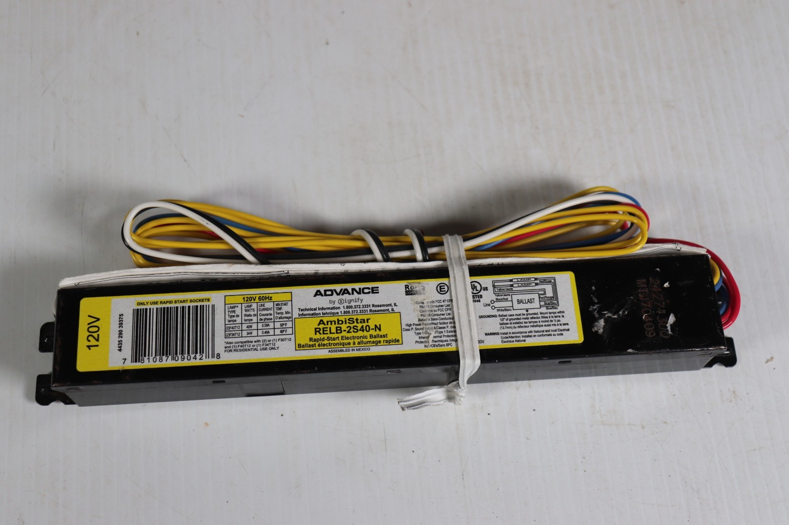 Advance AmbiStar REB-2S40-N Electronic Ballast 120V Fluorescent Lighting NOS g7