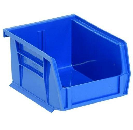 6 pack Storage Bin 5-3/8×4-1/8×3 inch Blue Plastic Small Parts Container Stack