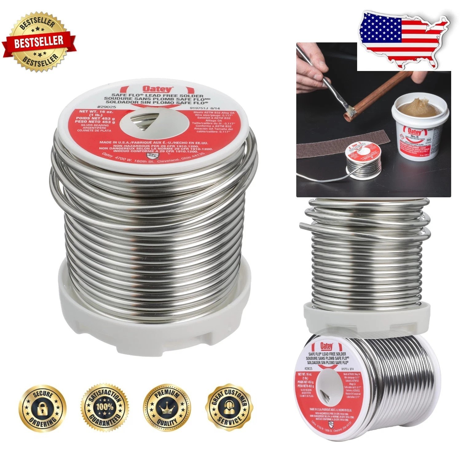 1 Lb Safe-Flo Solid Solder Wire – Lead-Free, Potable Water Certified