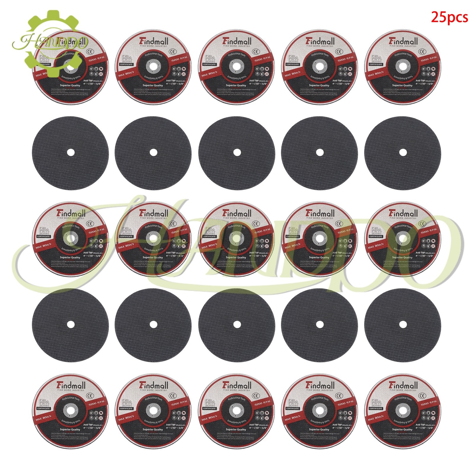 25 Packs Metal and Stainless Steel Cut Off Wheels for Die Grinders 4″×1/32″×3/8″