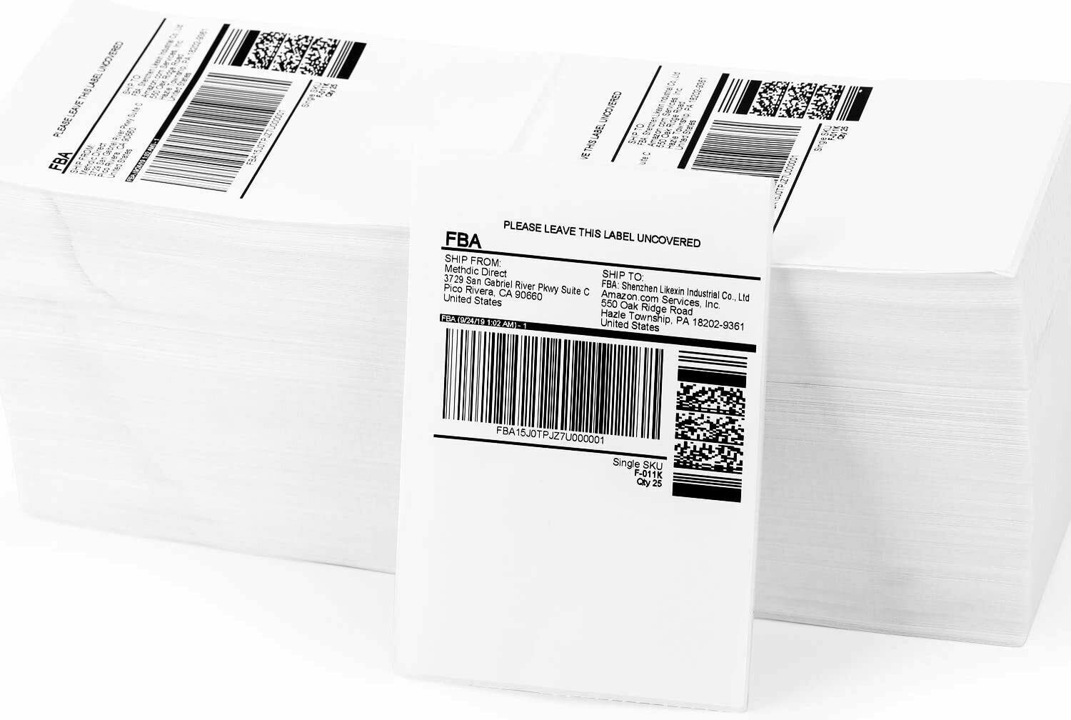 1000 4×6″ Fanfold Direct Thermal Shipping Labels for Thermal Printer US
