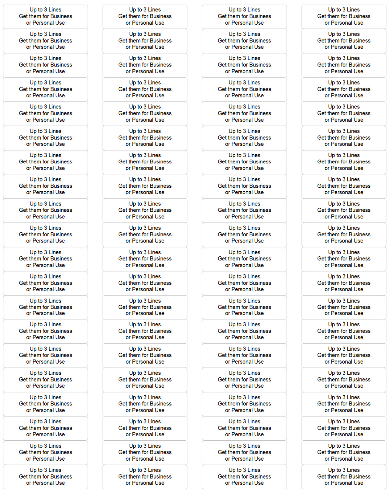 80 Personalized Return Address Labels Custom Printed Self-Adhesive 1/2 x 1 3/4
