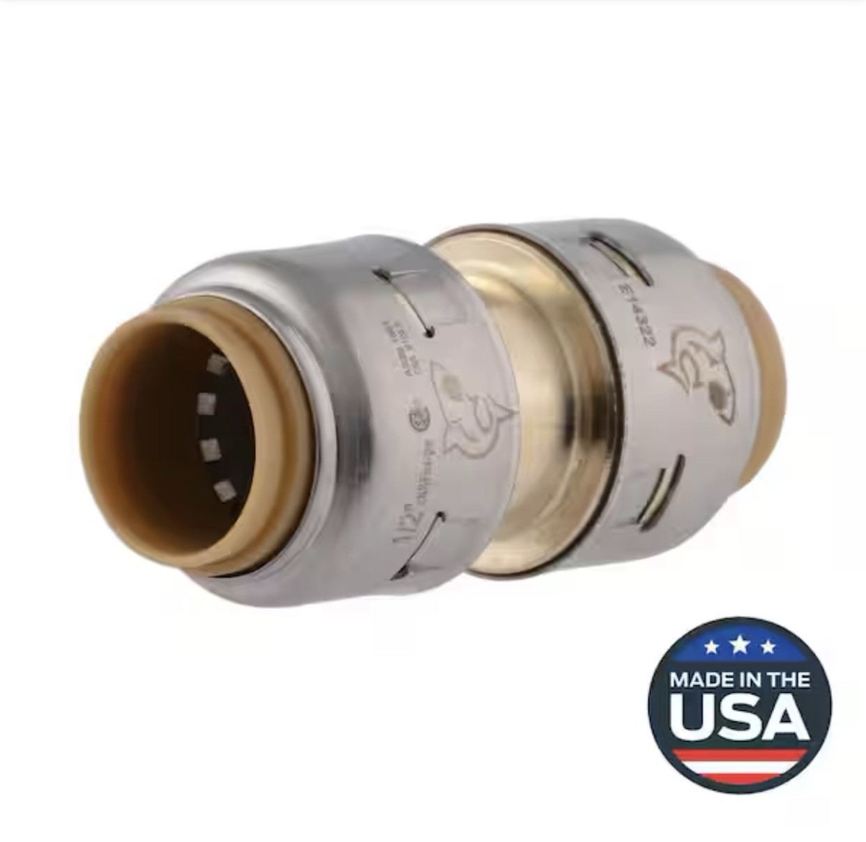 Sharkbite MAX UR008A, 1/2-in. x 1/2-in. Push-To-Connect Straight Coupling