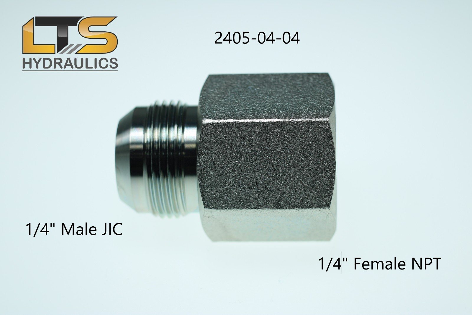 1/4″ Male JIC x 1/4″ Female NPT Pipe Adapter 2405-04-04 Zinc Coated Steel