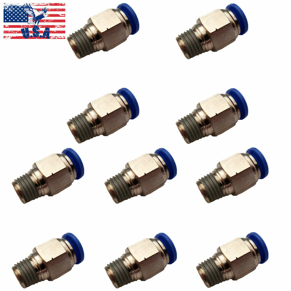 10Pc 10mm 3/8″ OD Tube X 3/8″ NPT Pneumatic Push To Connect Air Fitting
