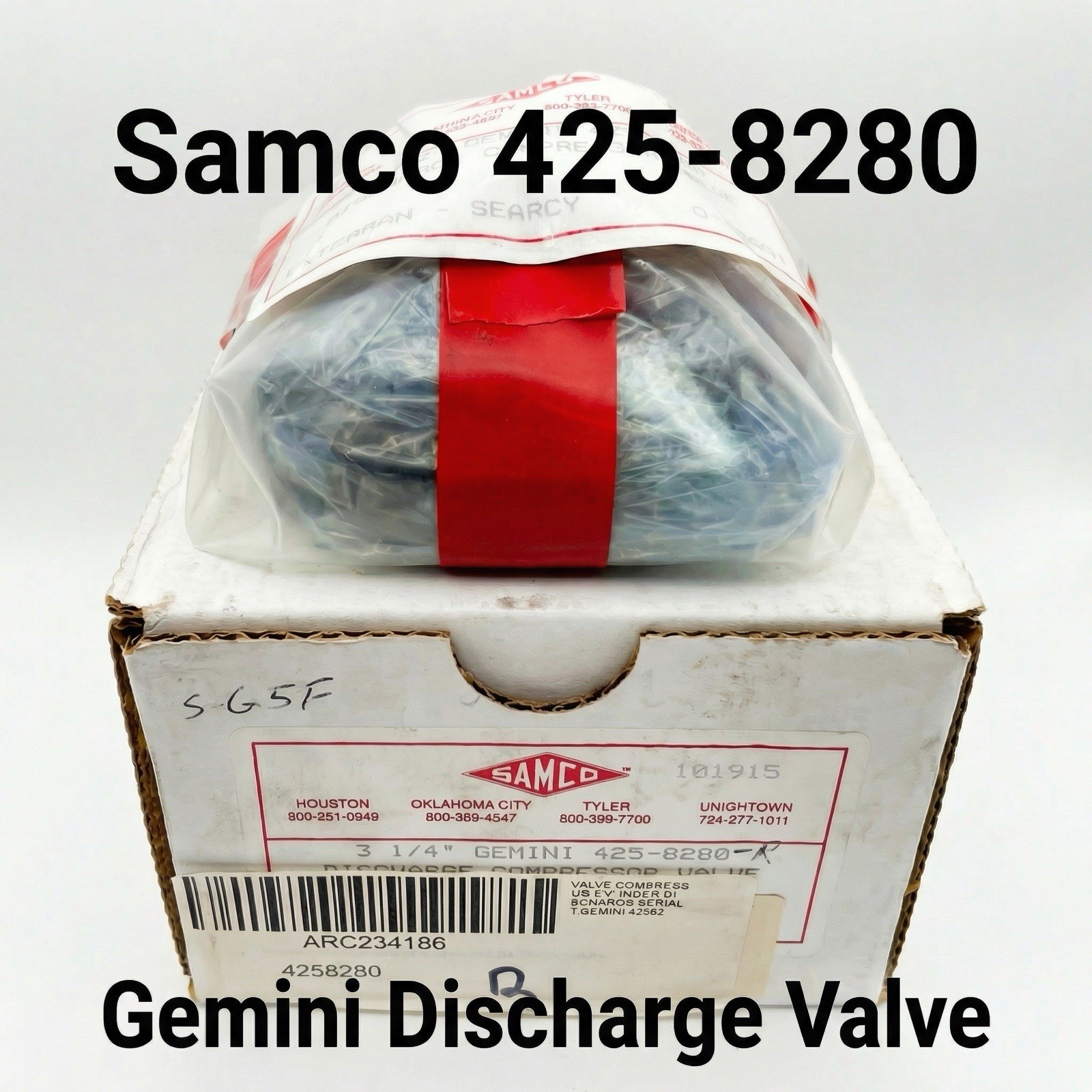 Gemini 425-8280 425-8280-R Compressor Discharge Valve 3-1/4 inch Samco Rebuilt