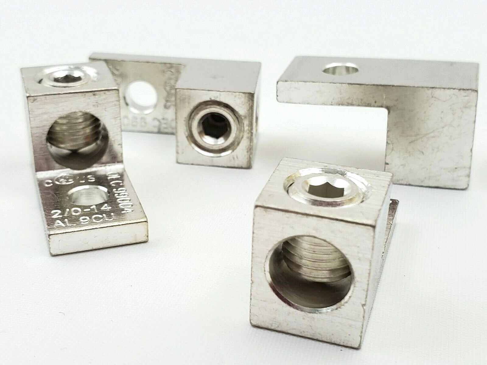 Lot of 4 Morris 90718 Dual Rated Aluminum Mechanical One Hole Lugs 2/0-#14 AWG